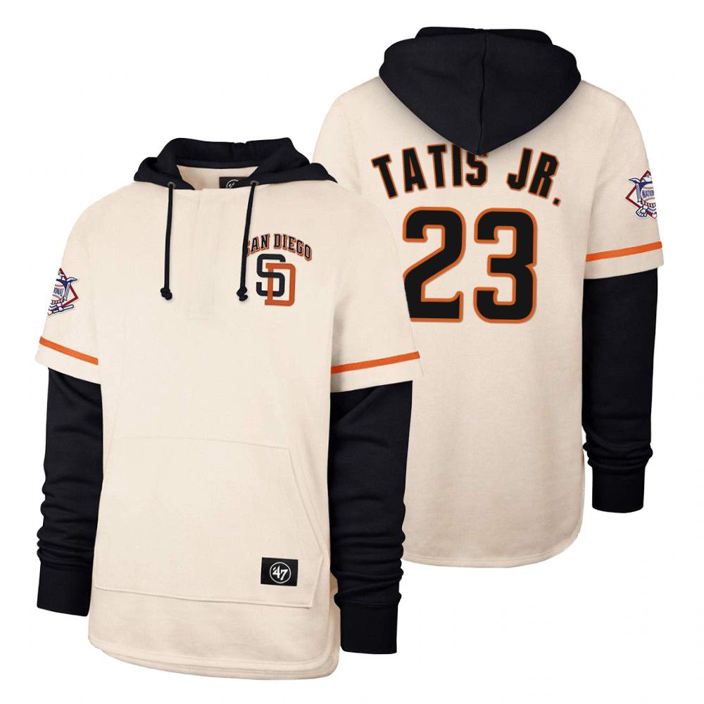 Men San Diego Padres #23 Tatis jr Cream 2021 Pullover Hoodie MLB Jersey->san diego padres->MLB Jersey
